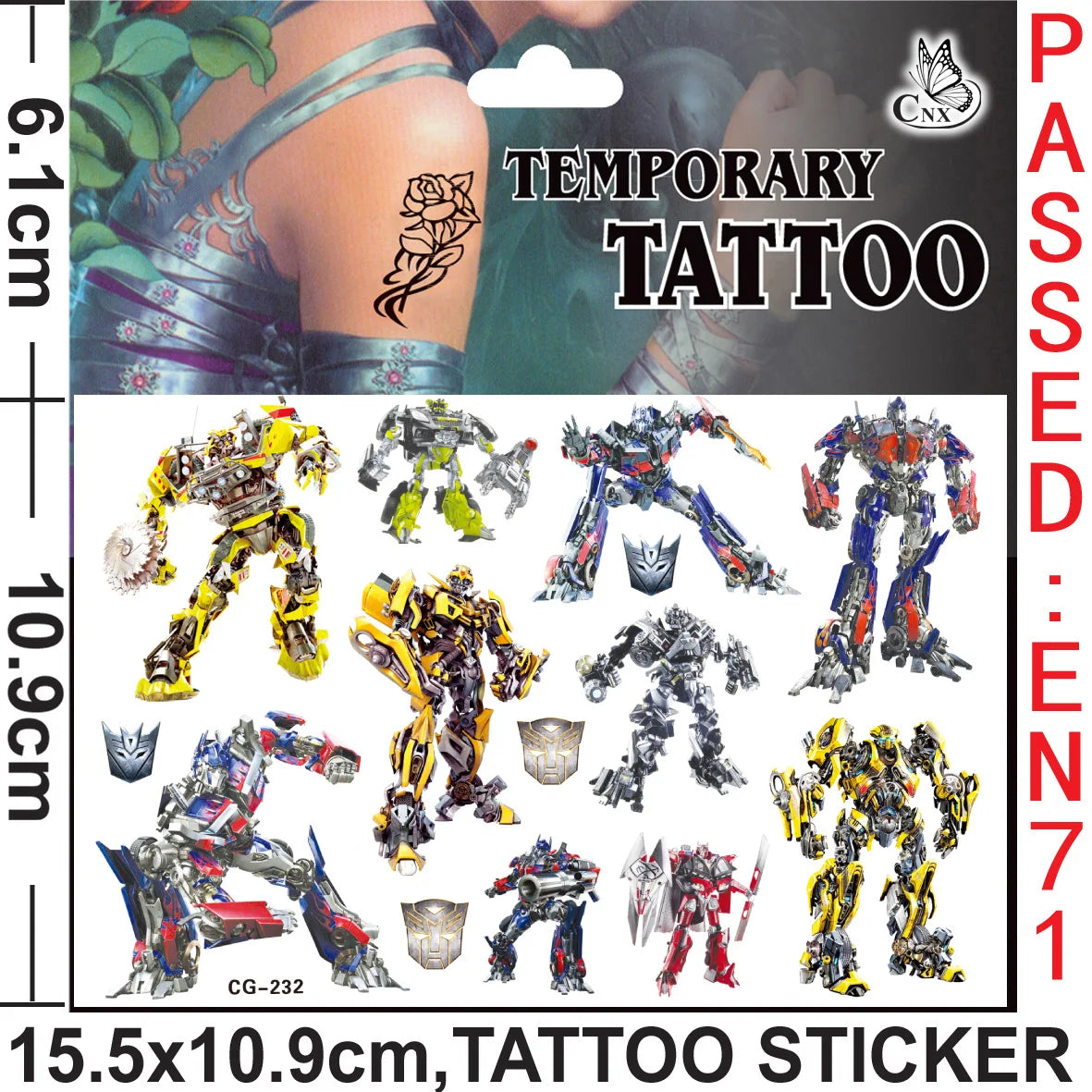 Transformers Tattoo Stickers Waterproof Cute Sticker Anime Birthday Party Supplies Decoration for Kids Reward Toy Christmas Gift