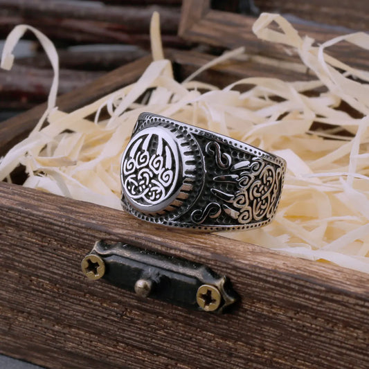 Nordic personality domineering Viking bear claw men's stainless steel ring European and American retro jewelry one piece shippin