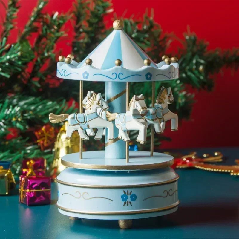 Christmas Decoration Ornaments Carousel Octave Box Music Box Birthday Gifts for Kids New Year Decorations Home Christmas Gift