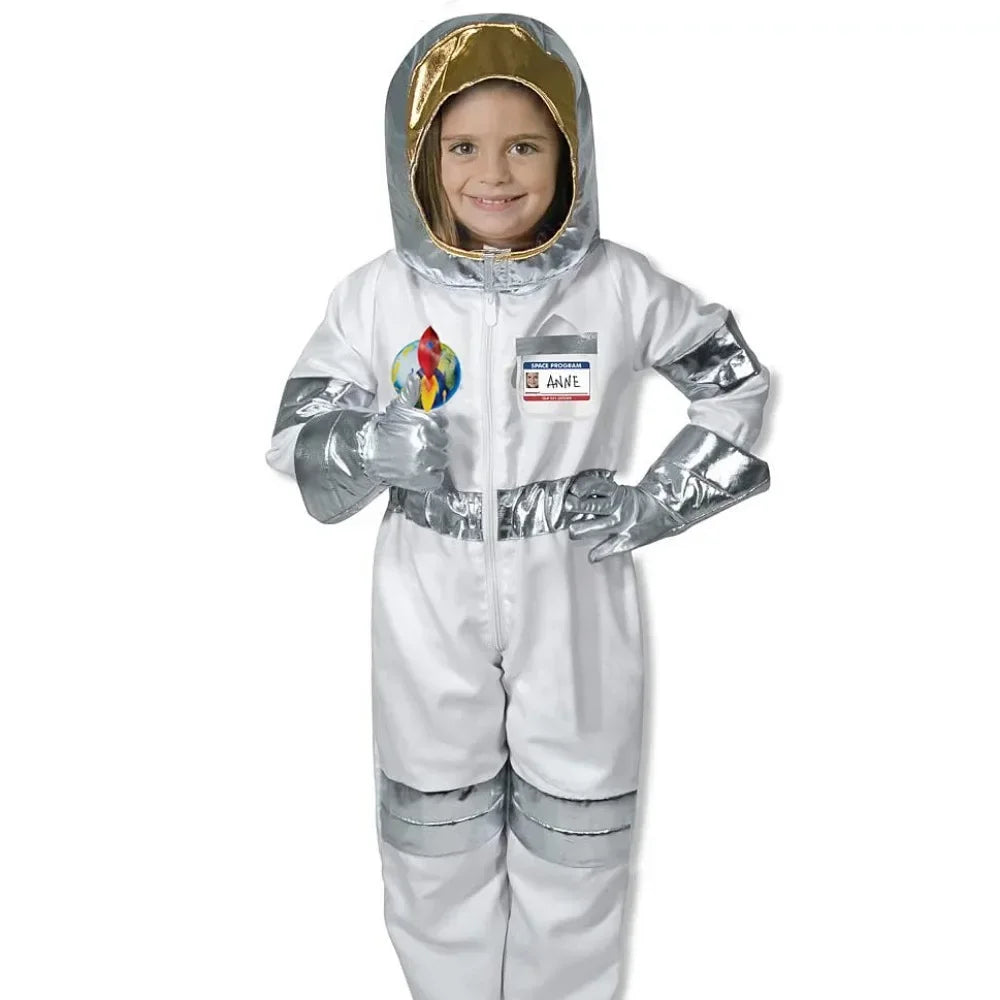 Children's Space Suit Cosplay Costume Astronaut Gloves Spaceman Kids Jumpsuit Holiday Halloween Party Gift Space Clothes