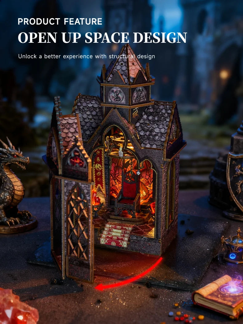 DIY Book Nook Kit Wooden Doll House 3D Puzzle Assembly Toy Home Bookend  Bookshelf Insert With Furniture Toys For Christmas Gift