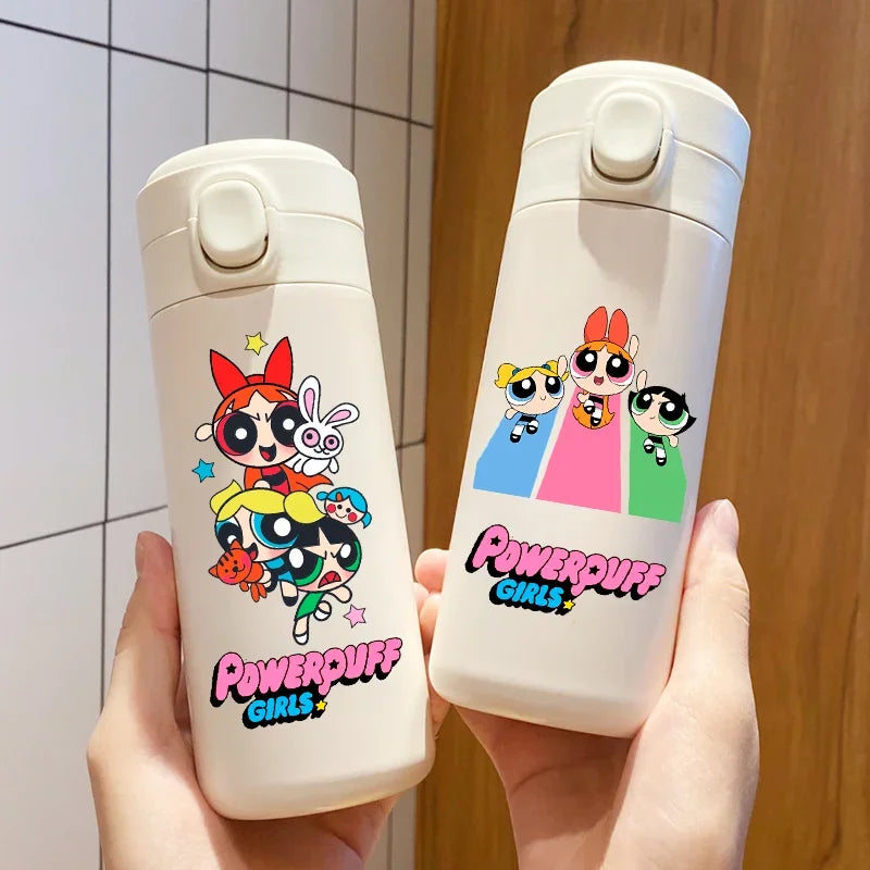 320ml/420ml The Powerpuff Girls Portable Large Capacity Sport Water Bottle Children Drinking Cup Thermal Stainless Steel