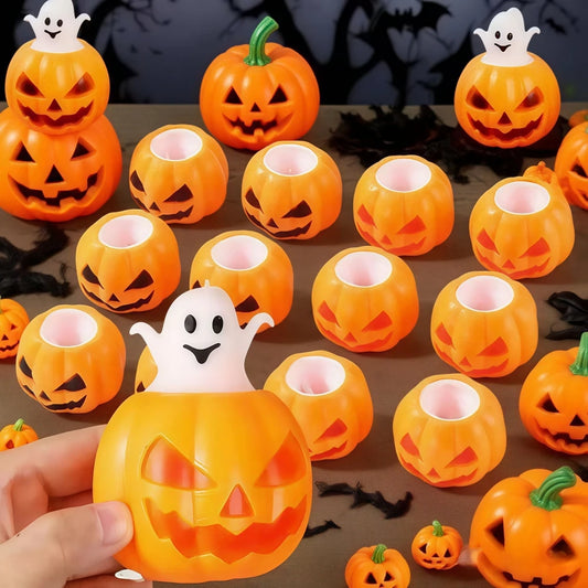 1/3/5/10 Pcs Halloween Funny Pumpkin Squeeze Ghosts for Halloween Prank Party Carnival Party Gift Souvenir Gift Box Stuffing