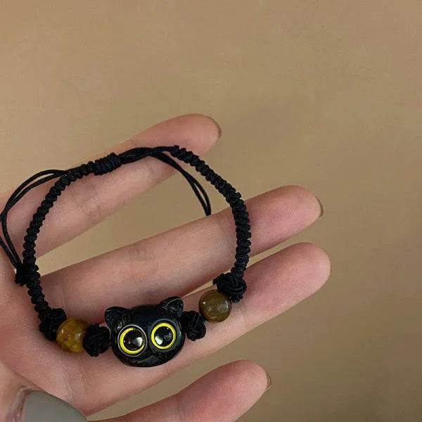 Handmade Couple Cute Cat Bracelet Unique Stylish Hand Rope For Women Men Beaded Woven Bracelet Wrist Jewelry Gifts