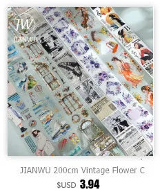 JIANWU 50mm*200cm Punk Circuit Series Vintage Laser Material Collage Landscaping PET Tape Creative DIY Journal Stationery