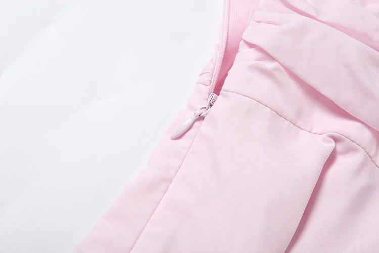 Weird Puss 3D Flower Decoration Dress Women Y2K Sweet Style Flare Sleeve Ruched Ribbon Vacation Fashion Elegant Mini Bodycon