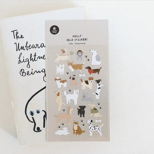 Korean Import Brand Suatelier Happy Dogs Mung Family Stickers Scrapbooking Diy Diary Stationery Sticker Cute Decor Sticker 1183