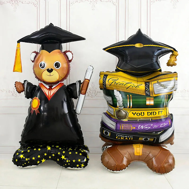 Graduation Balloon Gold Black Doctor Helium Foil Balloons Congratulation Graduation High School 2025 Graduation Party Decoration