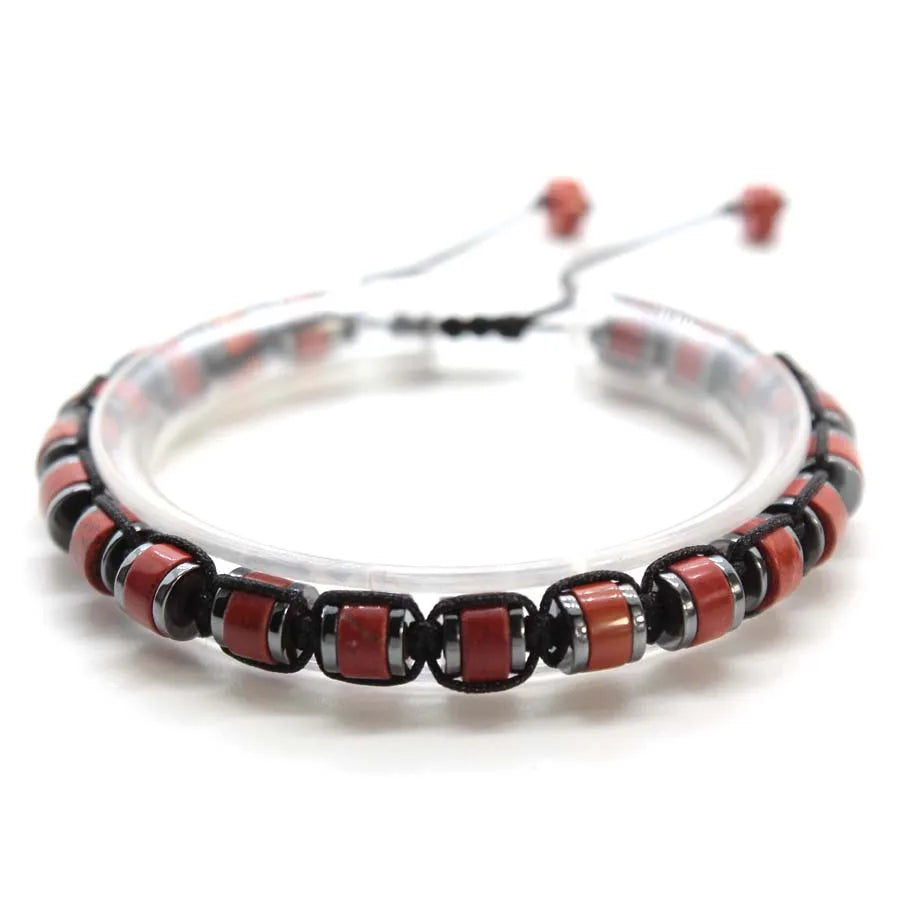Handmade Braided Crystal Stone Bracelets For Couple Natural Amethyst Tourmaline Rope Macrame Adjustable Women Bracelet Jewelry