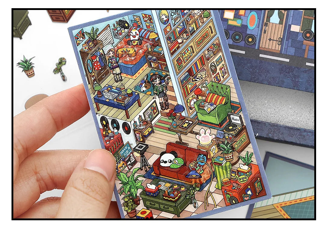 Forest treehouse 3D photo frame Landscape Sticker  DIY  Pocket Cabin  Scene   Halloween Children's Toys gifts ﻿ ﻿