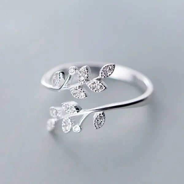 Vintage Rose Flower Rings For Women Korean Style Adjustable  Sakura Princess Finger Ring Bride Wedding Engagement Party Jewelry