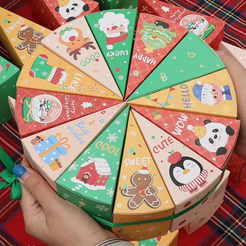 12pcs Christmas Candy Boxes Christmas Gift Packag Box Xmas Tree Hanging Pendent New Year Blind Boxes DIY Party Favors Decoration