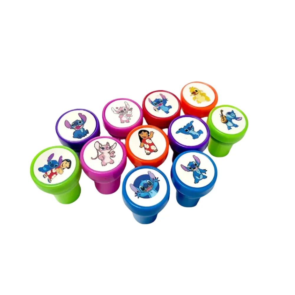 12PCS Cartoon Lilo & Stitch Seal Gift Stitch Cartoon Pattern Seal Kindergarten Rewards Stamps Christmas Gift