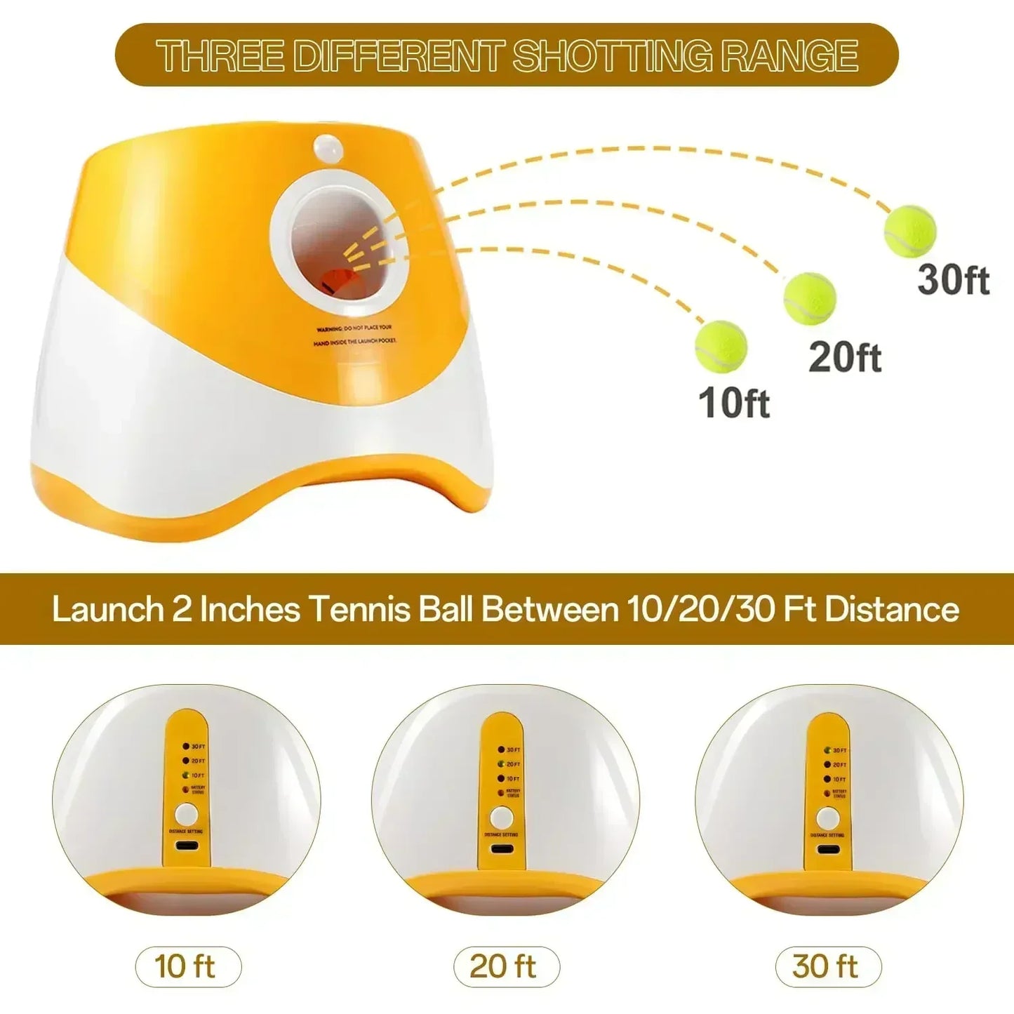 Automatic Dog Ball Launcher with 3 Distance Settings for Indoor & Outdoor Play, Keeps Pets Active & Healthy.