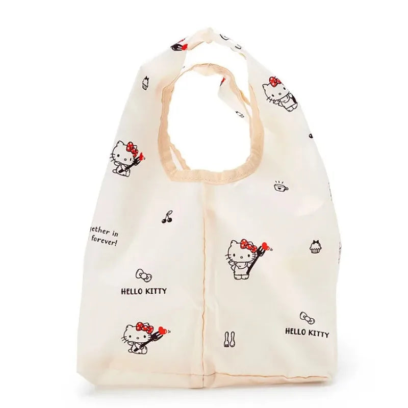 Foldable Hello Kitty Kuromi Melody Cinnamon Cartoon Storage Bag Organizer Folding Large Capacity Shopping Bag Christmas gift