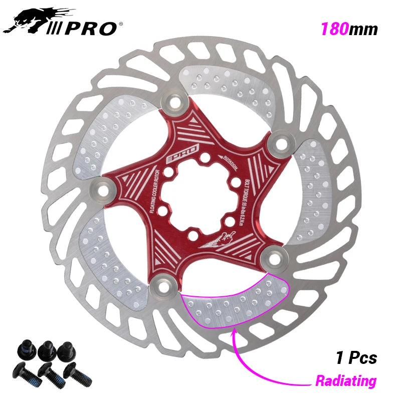 IIIPRO 6-Bolt Brake Disc 160mm/180mm/203mm Brake Disc Rotor Floating Cooling Heat Dissipation DH 6 Inch MTB/Road Bike