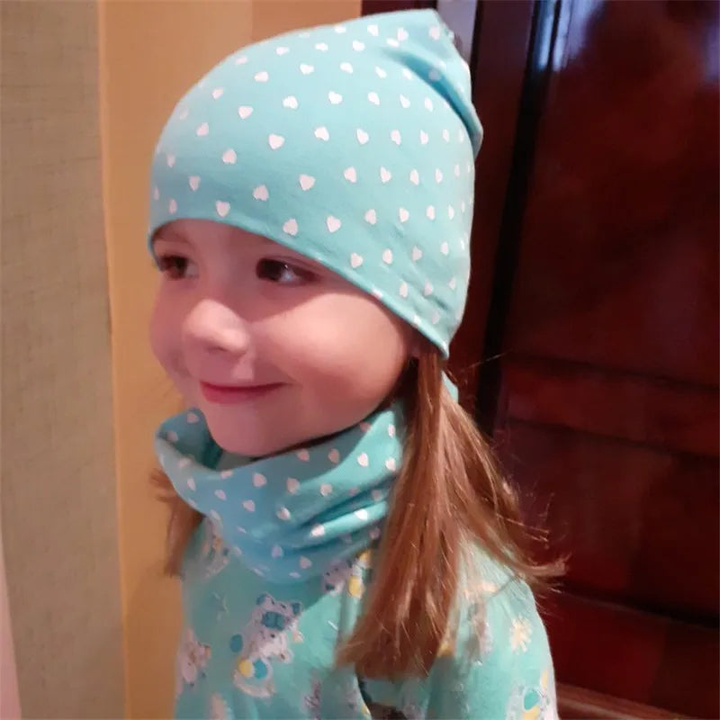 Star Print Cotton Baby Hat Autumn Winter Baby Girls Hat Boys Cap Toddlers Infant Cap Scarf Children Bonnet Hats
