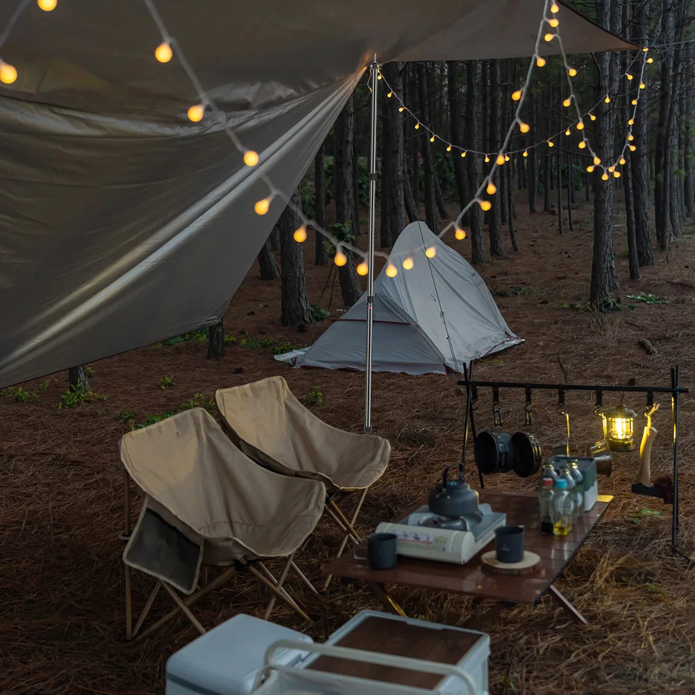 Set of 2 Tarp Poles Telescoping Camping Replacement 3-Section Aluminum Tent Rods for Rain Fly Camping Shelter Awning Canopy