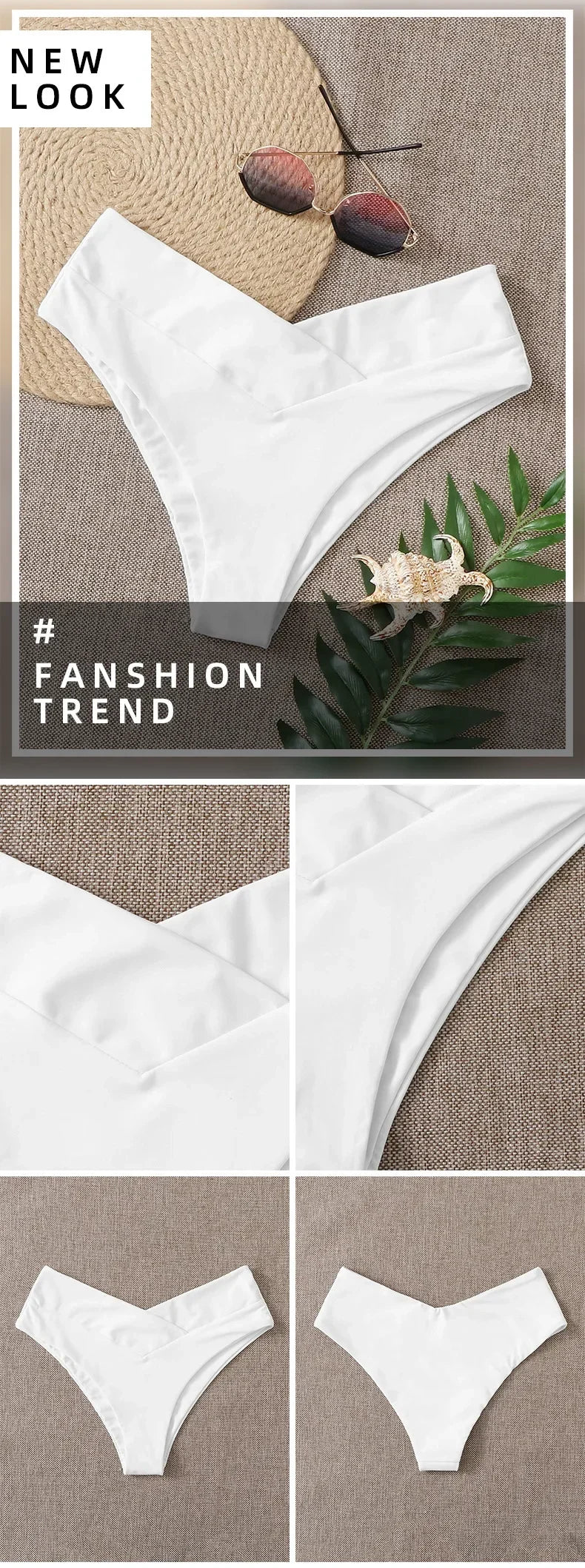 Bikini Bottoms Fashion Women Swimsuit High Waist Thong Swimwear Trunks Bikinis Top Brazilian Pants Bathing Suit Bottom Beach