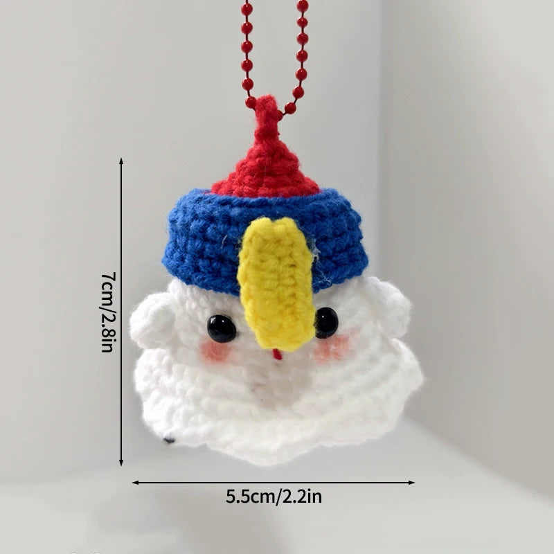 Kawaii Halloween Crochet Ghost Keychain Desktop Ornament Mini Handmade Knitted Keyring Accessories Bag Pendant Gifts Home Decor