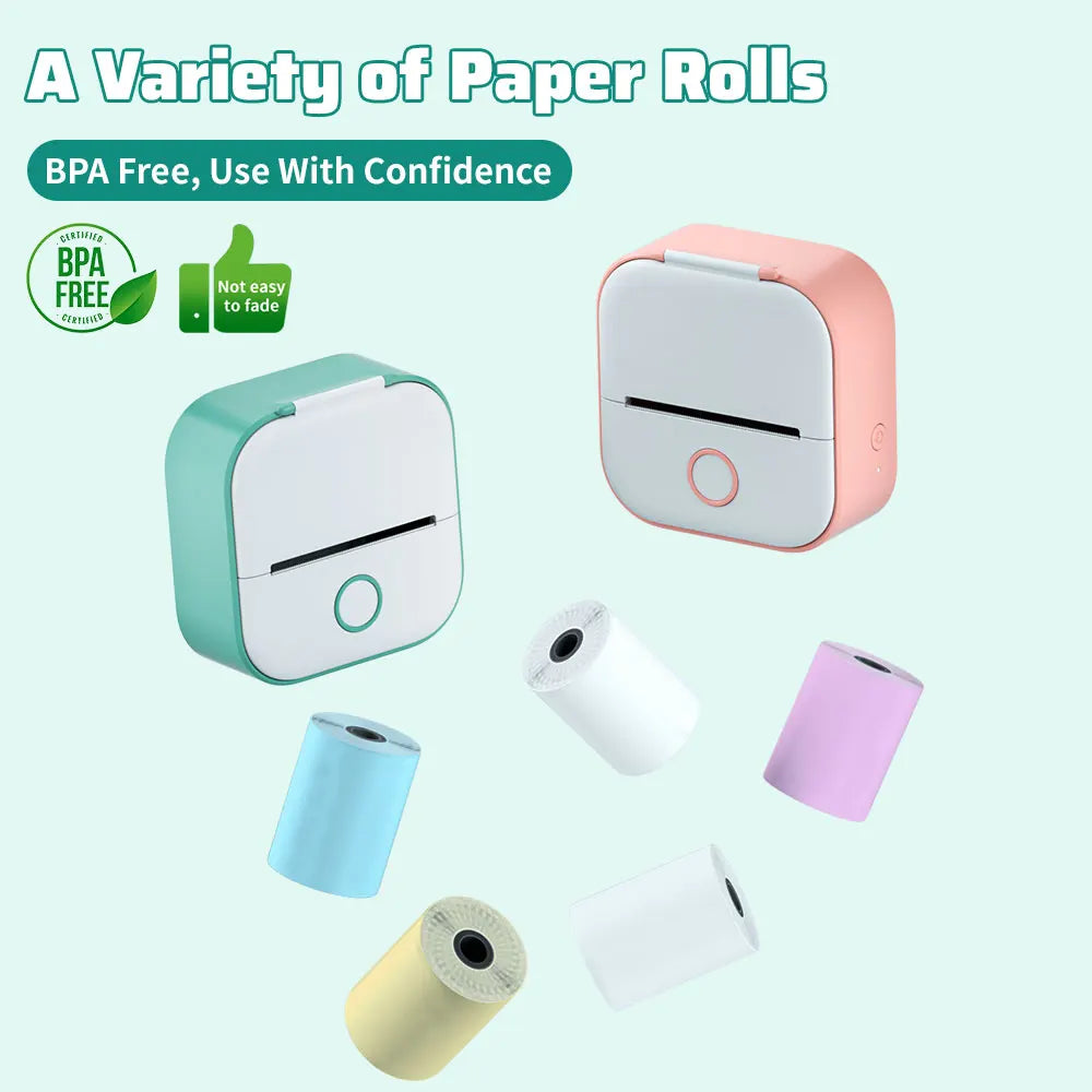 Phomemo T02 Portable Mini Wireless Thermal Pocket Printer Self-adhesive Stickers Use for DIY,Journal Sticker impresora portátil