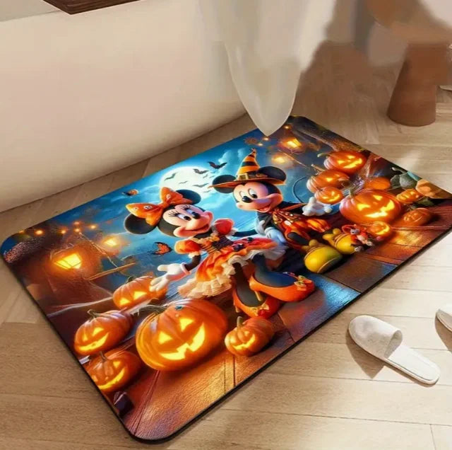 Mickey and Minnie Halloween Doormat Living Room Bathroom Birthday Christmas Home Gifts Party Holiday Essentials Decoration Gift