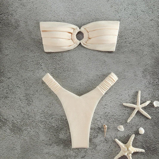 Micro Bikini Push Up Women Swimsuits 2024 Sexy Female Swimwear Brazilian Bikini Set Thong Biquini Swim Suits Solid Beachwear