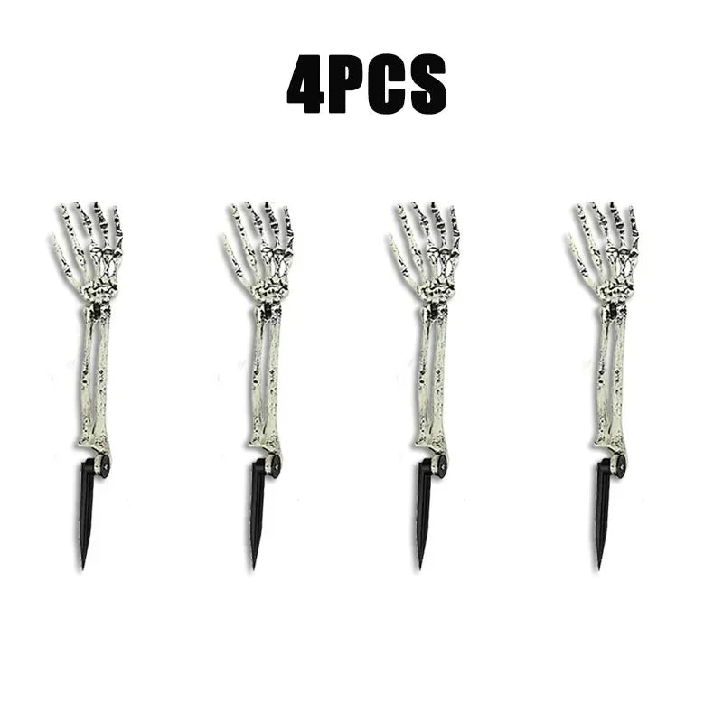 1-4PCS Halloween Simulation Skeleton Hand Prop Halloween Yard Floor Insert Ghost Hand Hand Bone Ghost Festival Dress Up Props