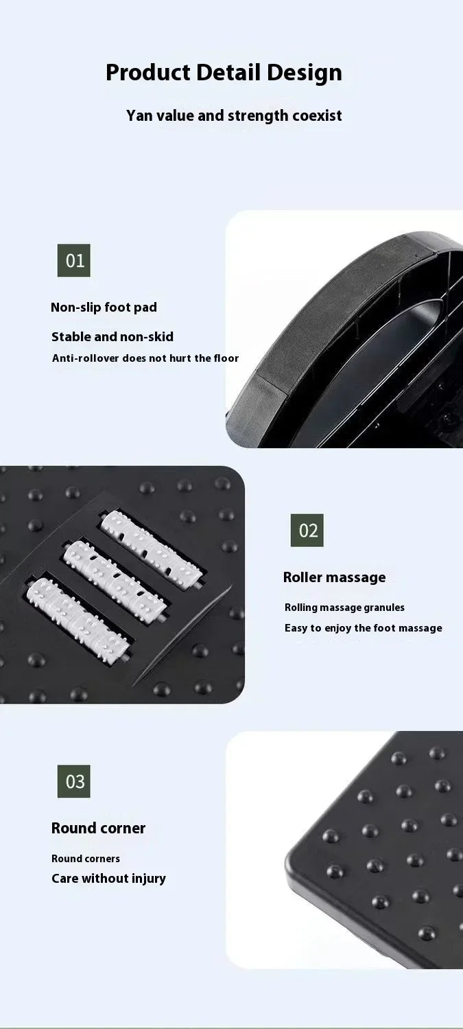 Portability Foot Rest Under Desk Footrest Ergonomic Foot Stool With Massage Rollers Foot Rest Foot Massage Footstool Shake