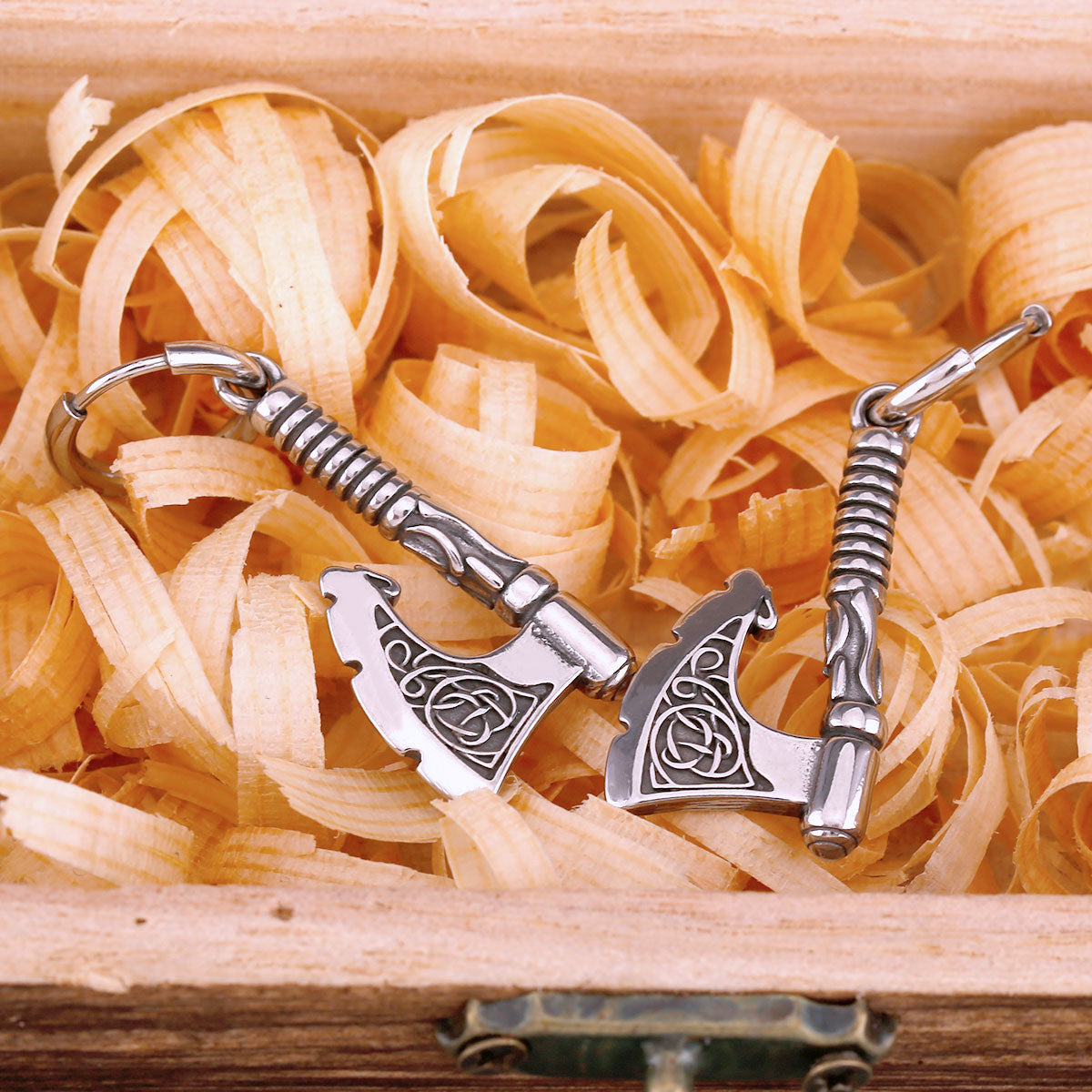 Hip Hop Punk Viking Axe Drop Earrings Fashion Celtic Knot Rune Amulet Earrings Rock Biker Boys Stainless Steel Accessories