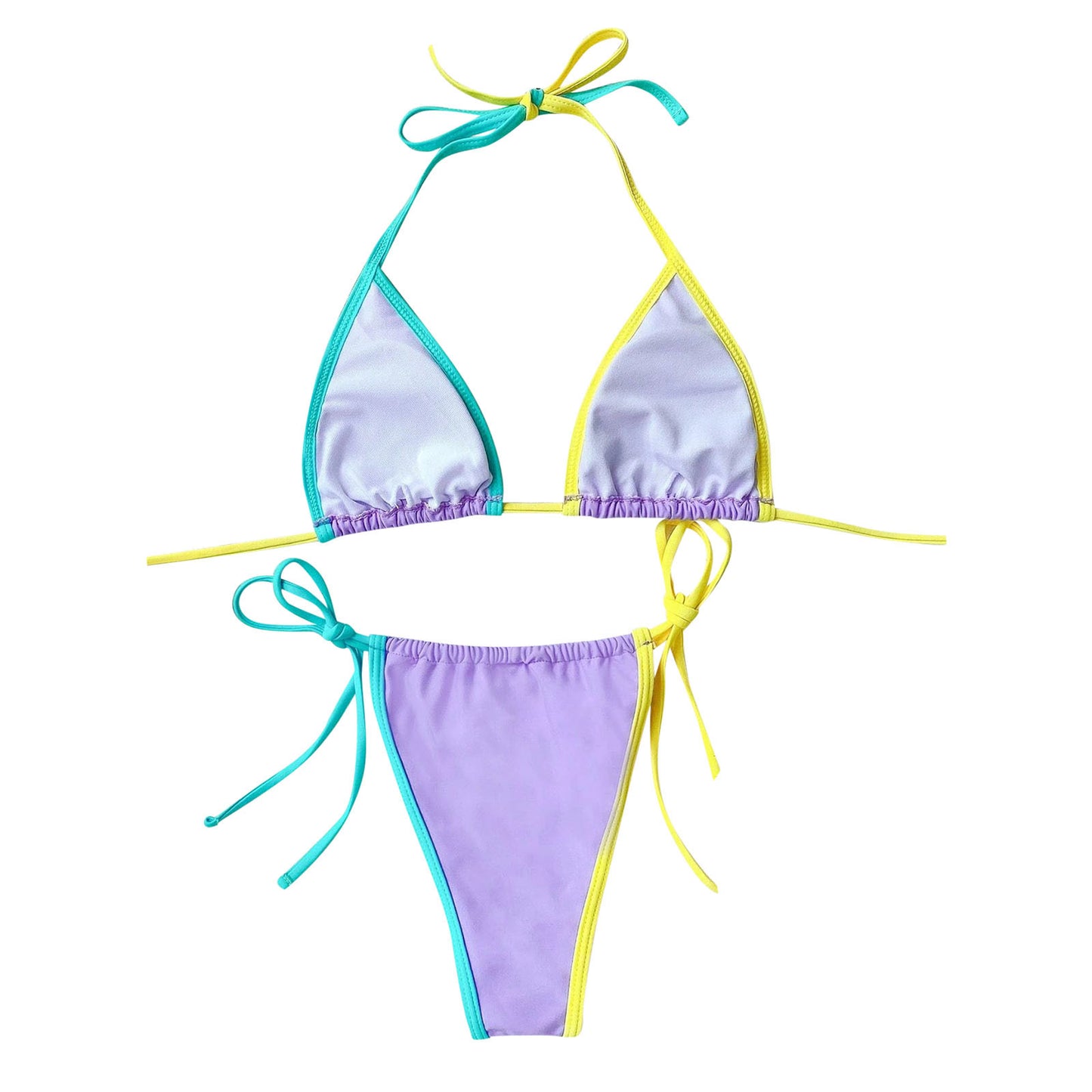 Brazilian Swimsuit Push-Up Bra Swimwear Side Bandage Bikini Women Swimwears Tankinis Set Front Ruched G String Thong Swimsuit