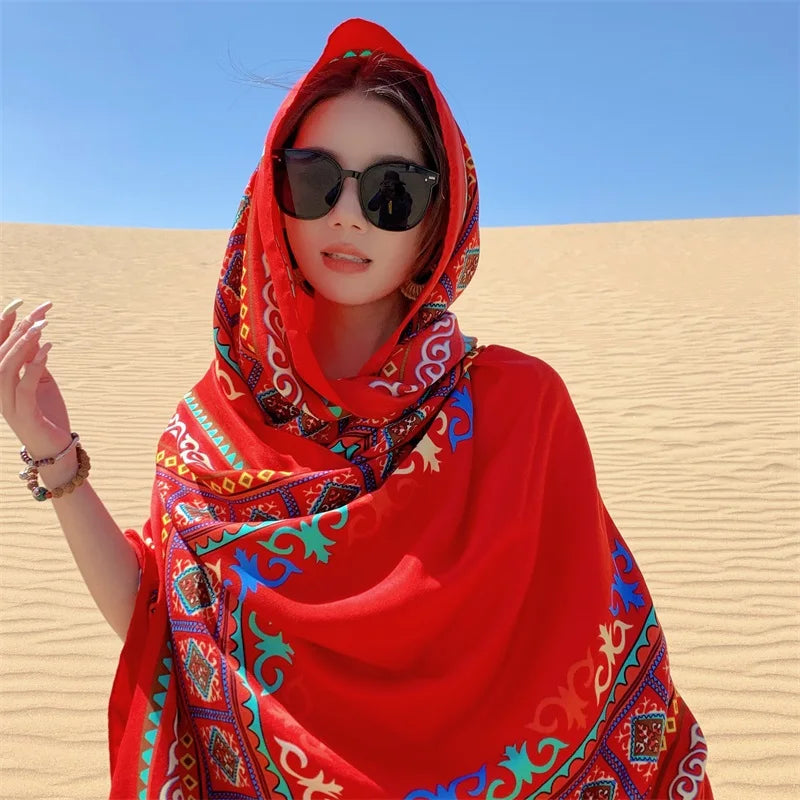 Travel Beach Sunscreen Scarves for Women Bikini Large Sarong Wrap Scarf Brazilian Swimsuit Bathing Cover-ups 17 Styles 90x180cm