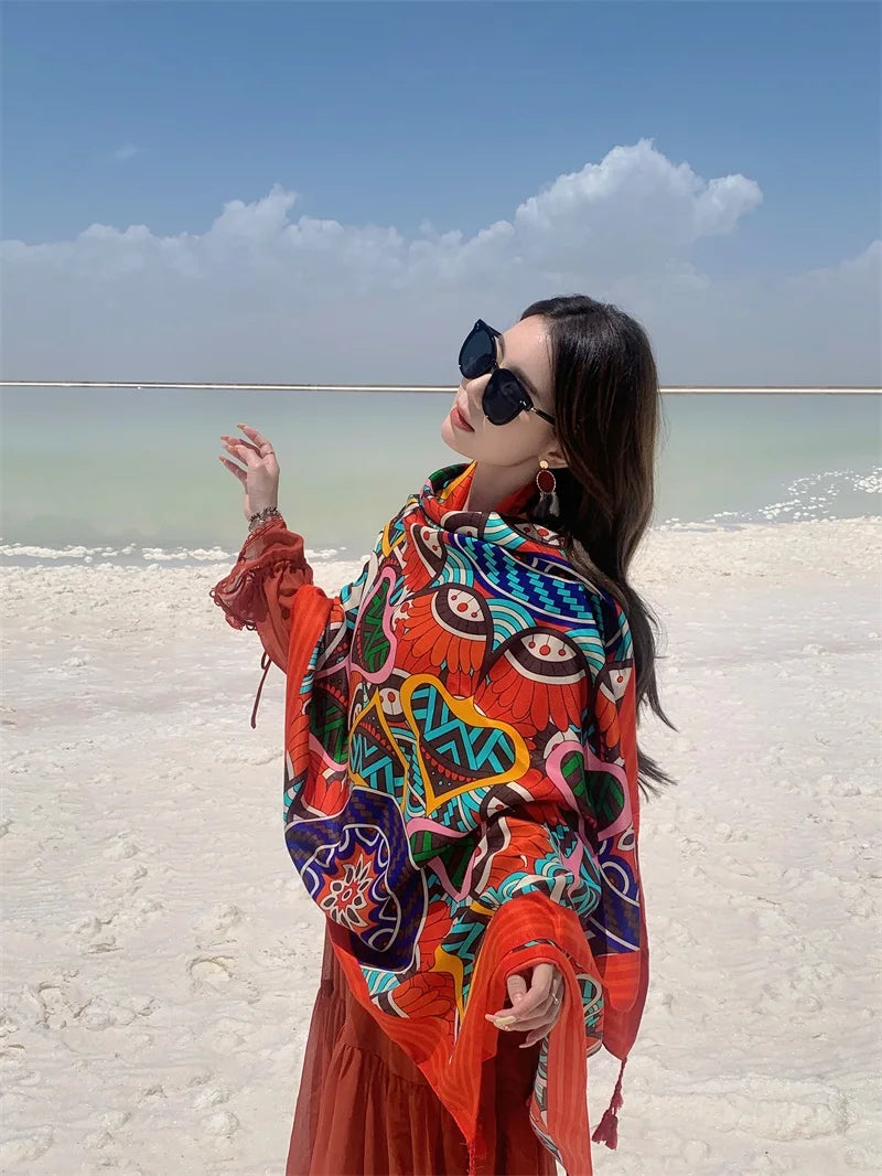 Travel Beach Sunscreen Scarves for Women Bikini Large Sarong Wrap Scarf Brazilian Swimsuit Bathing Cover-ups 17 Styles 90x180cm