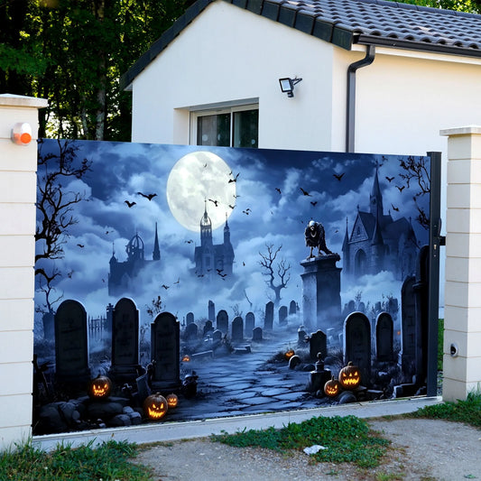Spooky Halloween Graveyard Background: Transform Your Space with a Chilling Scene! Tapestries,holiday party decoration
