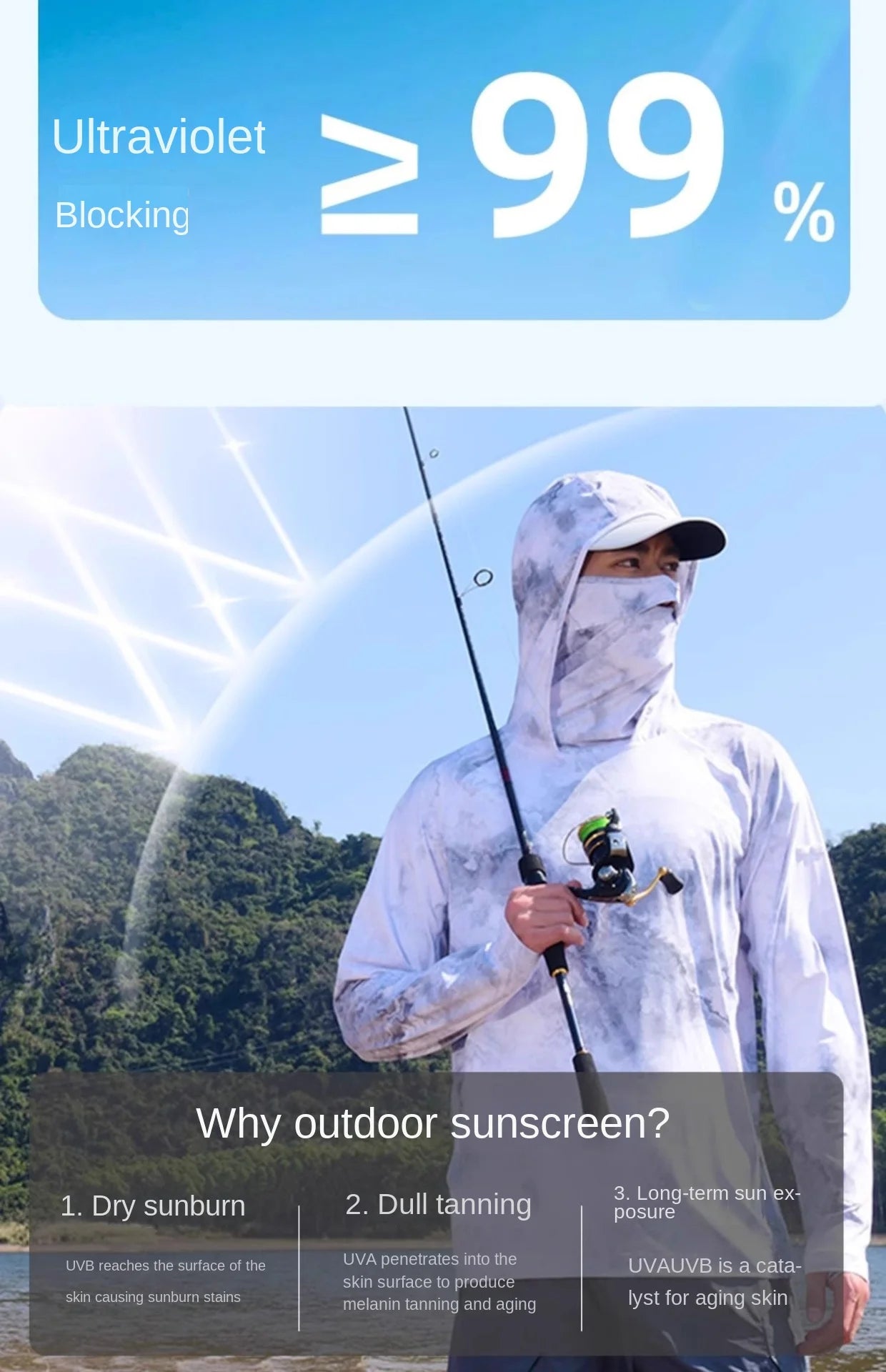 Camouflage Fishing Shirts Sun Protection Clothing Ultra-thin Ice Silk Summer Outdoor Lure UV Protection Breathable Men Shirt