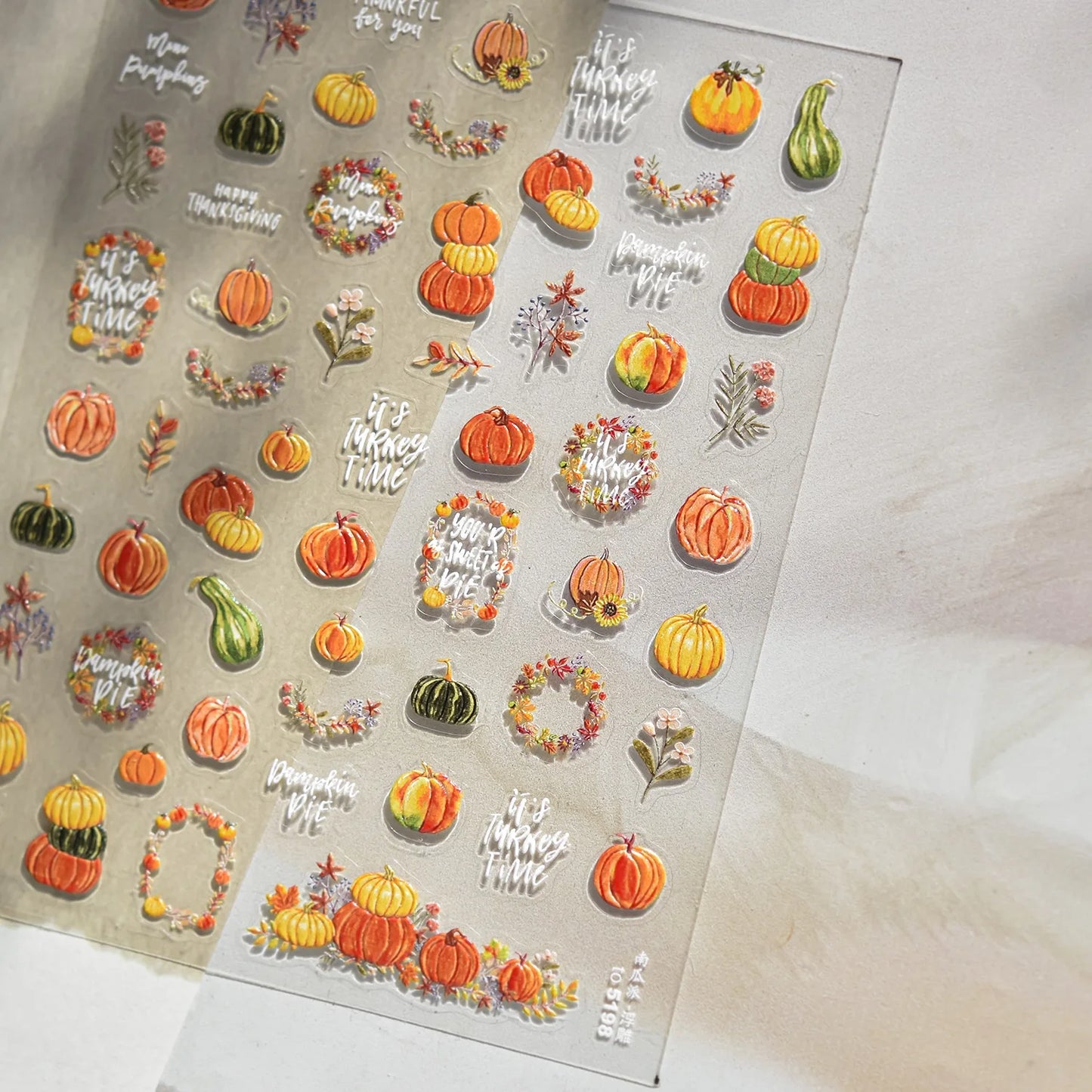 Classic Red Maple Leaves Golden Ginkgo Autumn Harvest 5D Nail Art Sticker Cute Pumpkins Ladybug Mushrooms Adhesive Manicure Deca