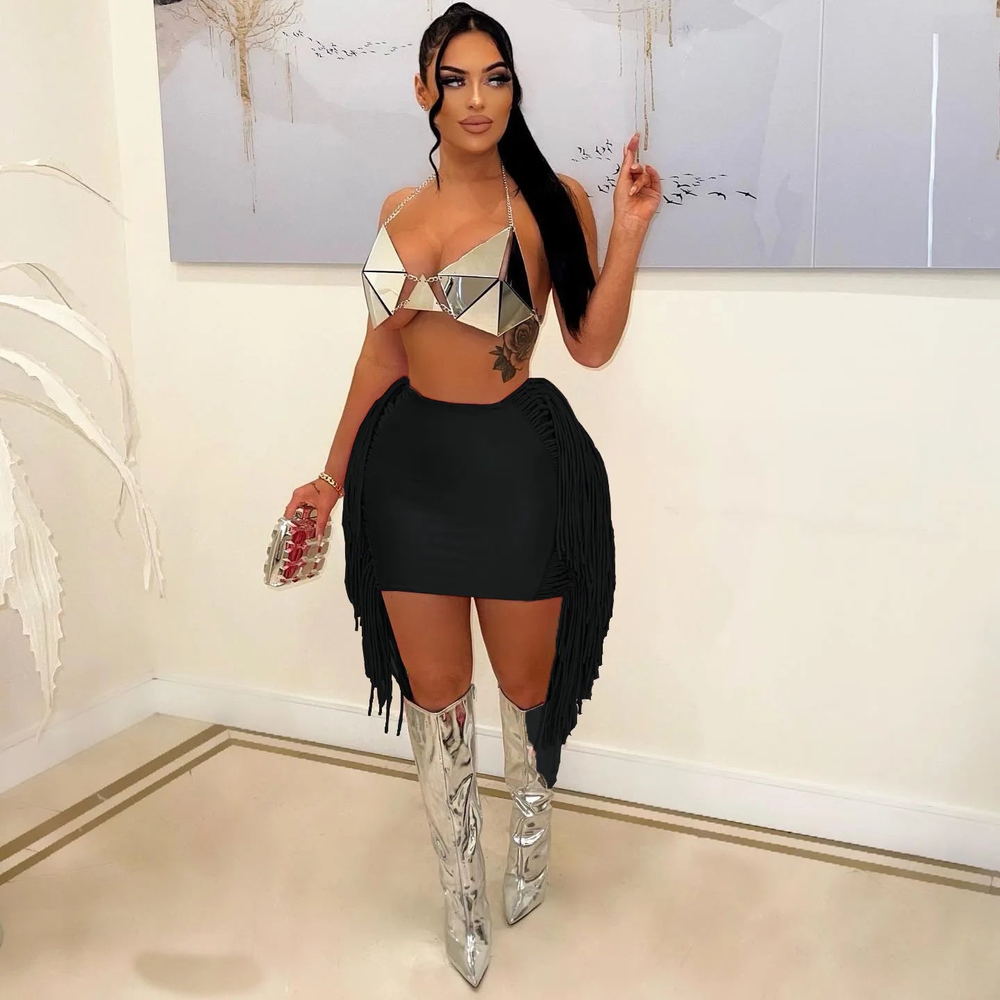 Sexy Wrap Women Mini Skirts Solid Bodycon Streetwear Skirts 2022 Summer Chic Hollow Out Tassel Y2K Style Bottom Outfits