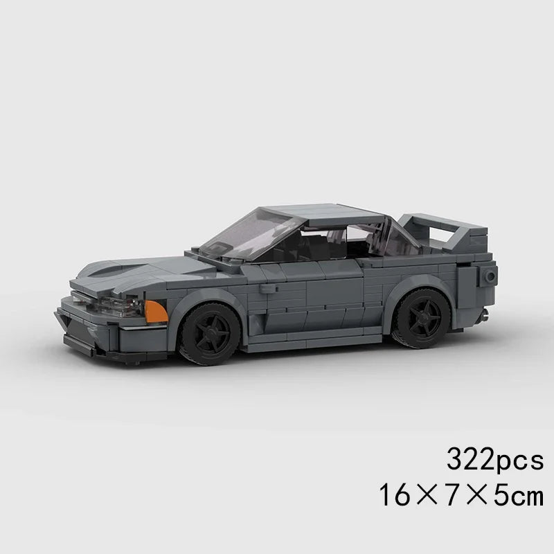 MOC Car Speed R34 488 Pickup R32 Racing Vehicle Model Building Block Super Race brick Christmas Gift City Technical rally sport