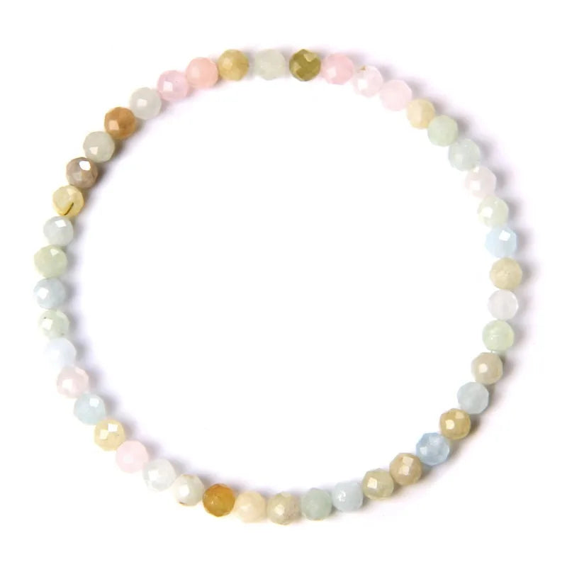 4MM Natural Stone Tourmaline Bracelets For Women Men Crystal Faceted Beaded Bracelet Healing Reiki Handmade Exquisite Jewelry