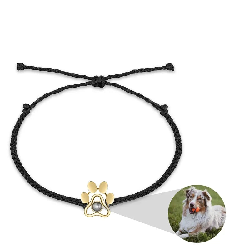 Custom Photo Bracelet with Picture Inside Personalized Photo Projection Bracelet Dog Paw Bracelet Pet Memorial Jewelry Gifts