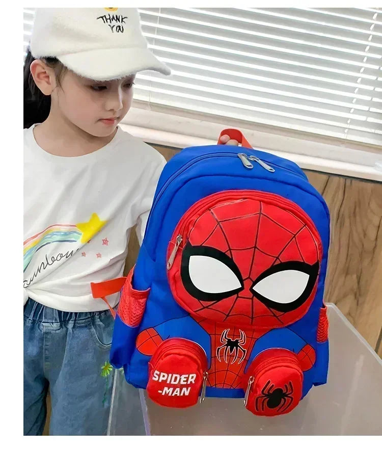 IN STOCK Cartoon Spiderman Backpack 3D Dimensional School Bag Kindergarten Shoulder Bag Student Back to School Christmas Gift