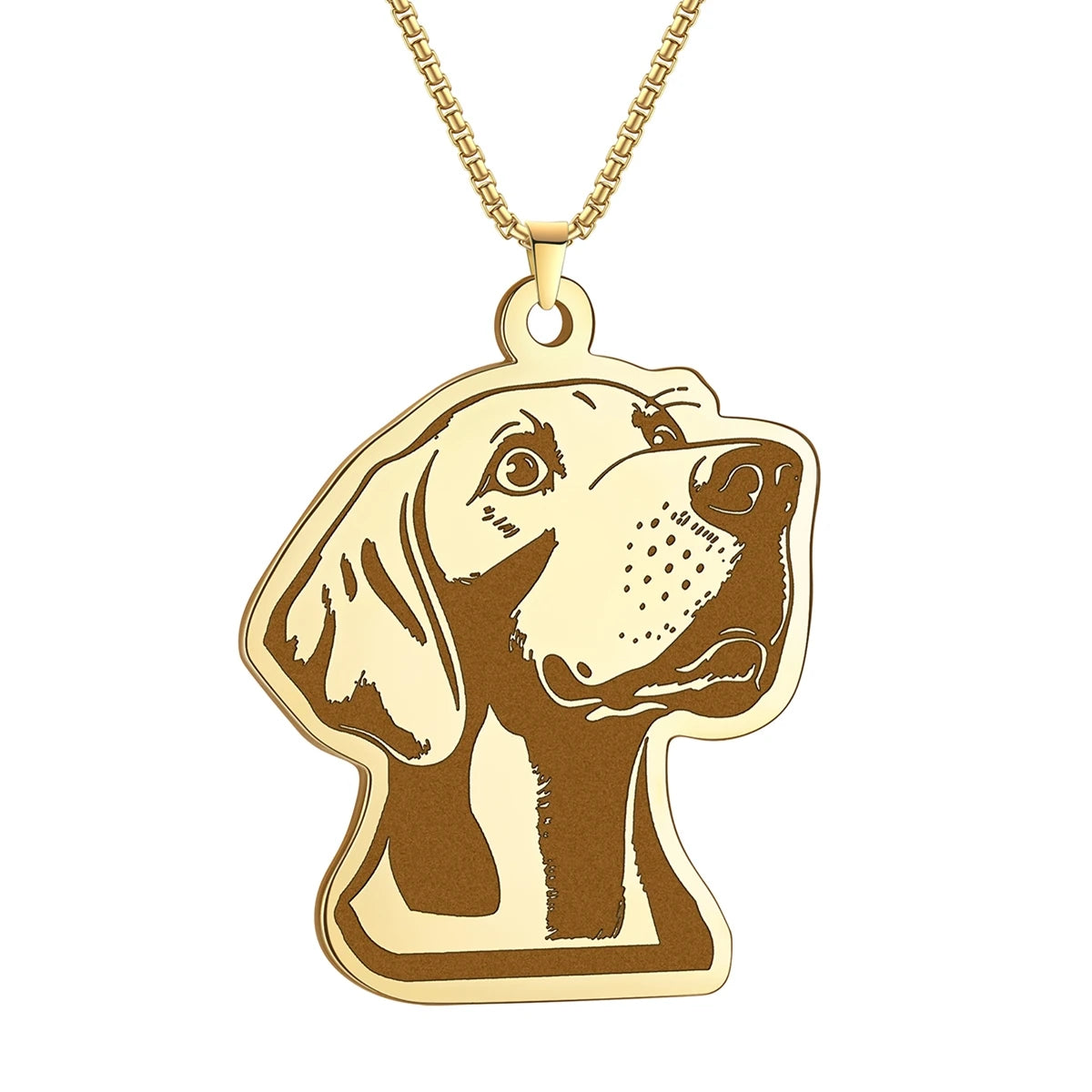 Kinitial Cute Dog Puppy Pendant Necklace For Women Men Stainless Steel Charm Necklace Wholesale Christmas Gift Jewelry