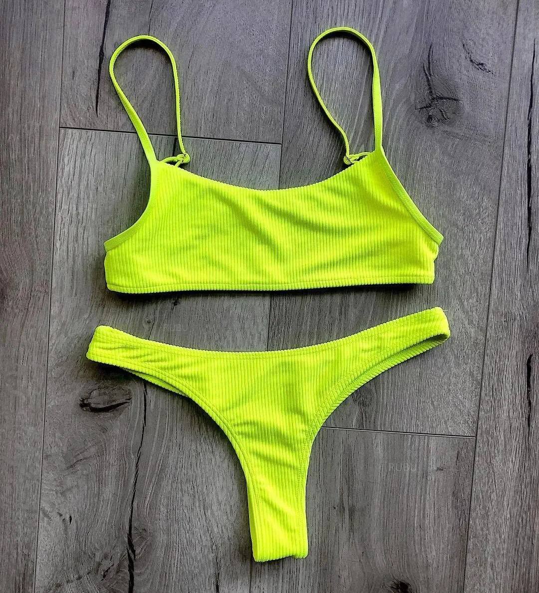 Neon Hot Pink Micro Bikini Push Up Swimsuit Women Padded Summer Beach Wear Bathing Suit Mujer Thong Swimwear Biquini Brazilian