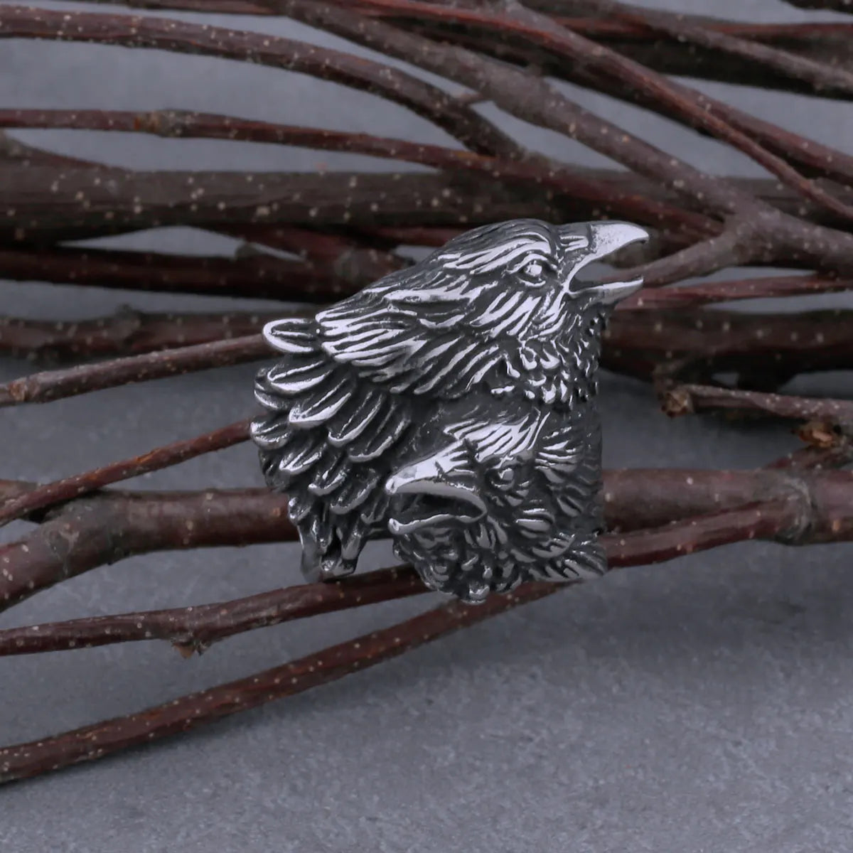 Raven Defend Odin Scandinavian Charm Stainless Steel Men's Ring Creative Ring Gift Jewelry Men's Jewelry