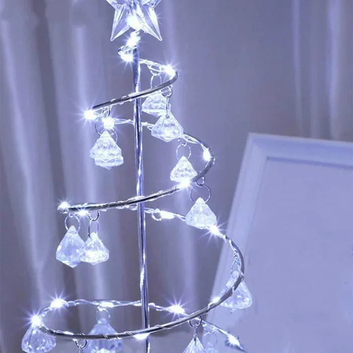 1Pcs LED Desk Lamp Crystal Diamond Christmas Tree Lamp Holiday Living Room Decoration Small Night Lamp Christmas Gift Decoration