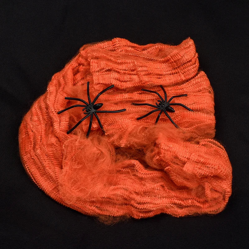 White Spider Web For Halloween Decorations Artificial Stretchy Cobweb For Halloween Scary Party Scene Decor Haunted House Props