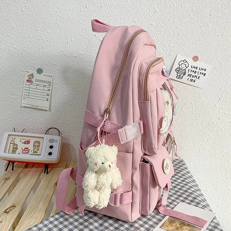 Fashion Schoolbag Large Capacity High School Female Backpack Daily Leisure Bags 2023 Shoulder Adjustable Backpack