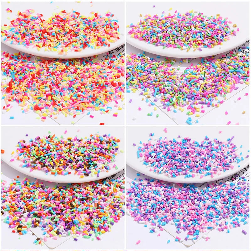 100g DIY Polymer Clay Fake Candy Sweets Sugar Sprinkle Decorations for Fake Cake Dessert Simulation Food Dollhouse Gifts