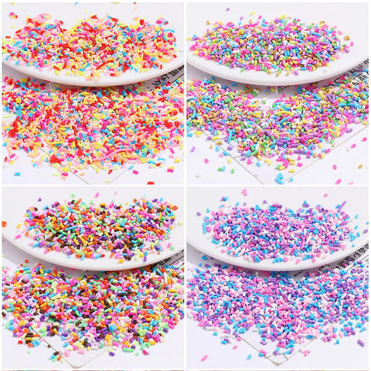 100g DIY Polymer Clay Fake Candy Sweets Sugar Sprinkle Decorations for Fake Cake Dessert Simulation Food Dollhouse Gifts