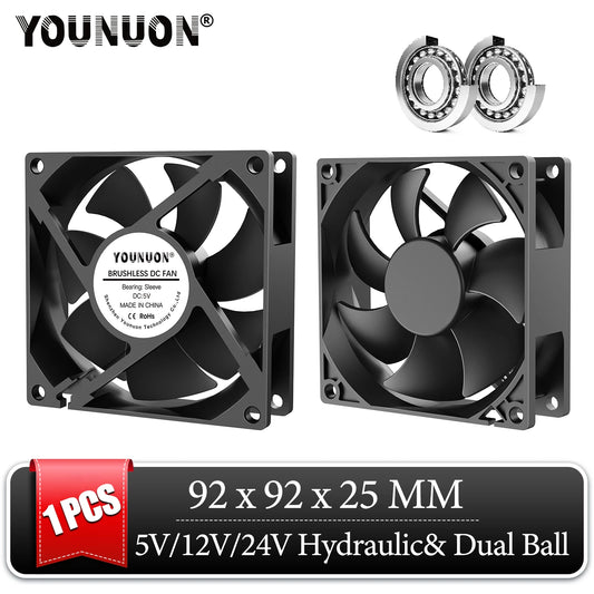YOUNUON 92MM 9225 92X92X25MM Cooling Fan 5V/12V/24V DC Brushless 90mm Cooling Cooler Fan for PC Laptop Computer Case